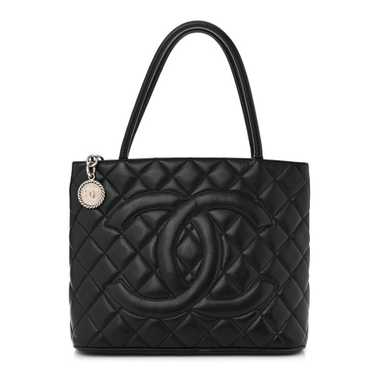 CHANEL Caviar Quilted Medallion Tote Black