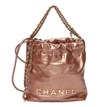 CHANEL Metallic Calfskin Quilted Mini Chanel 22 Co