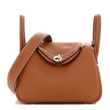 HERMES Taurillon Clemence Mini Lindy 20 Gold