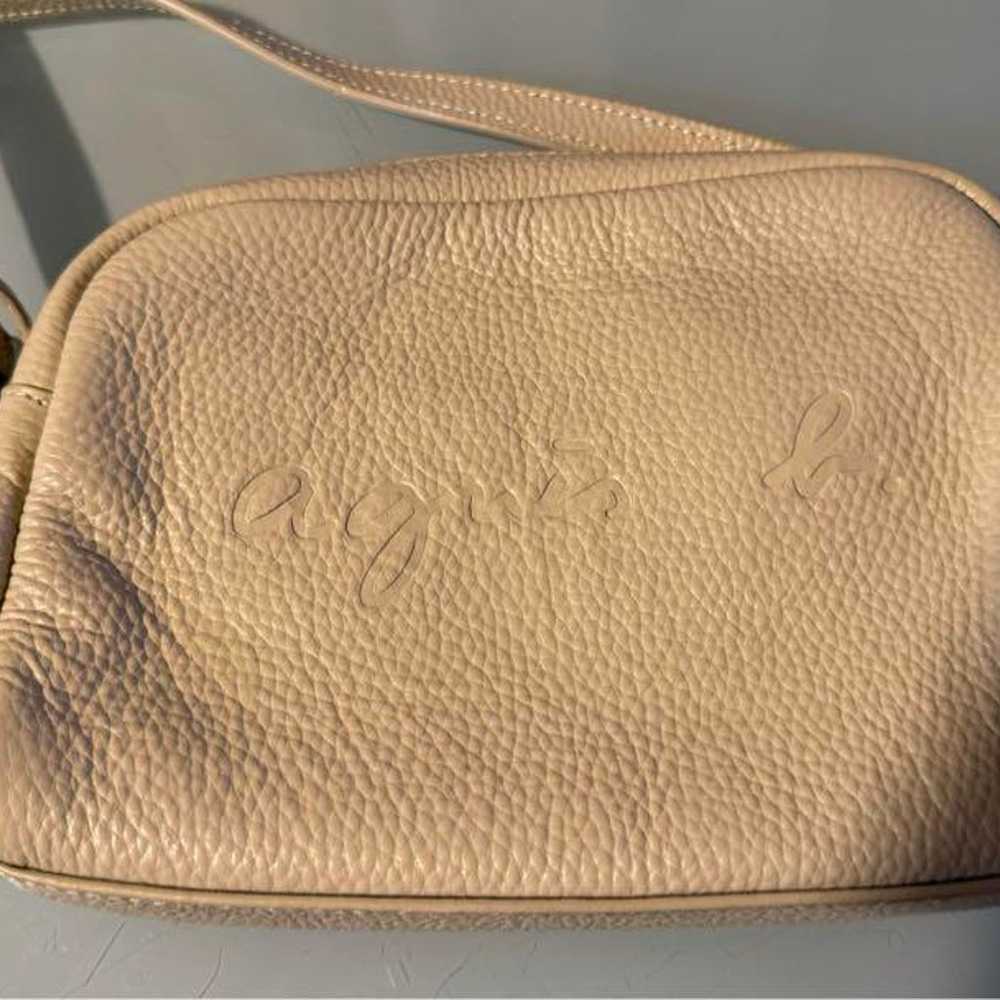 Agnes B. Embossed Logo Shoulder Bag Off-White Whi… - image 1