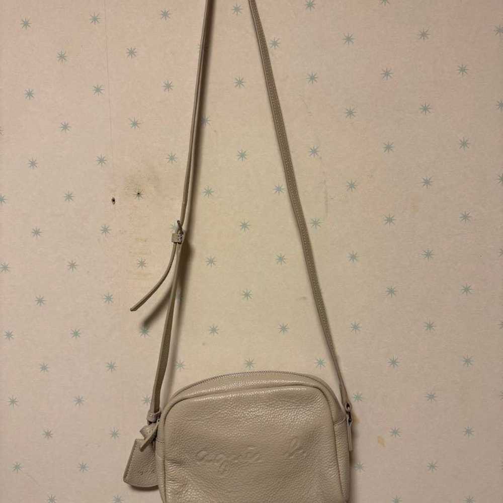 Agnes B. Embossed Logo Shoulder Bag Off-White Whi… - image 3