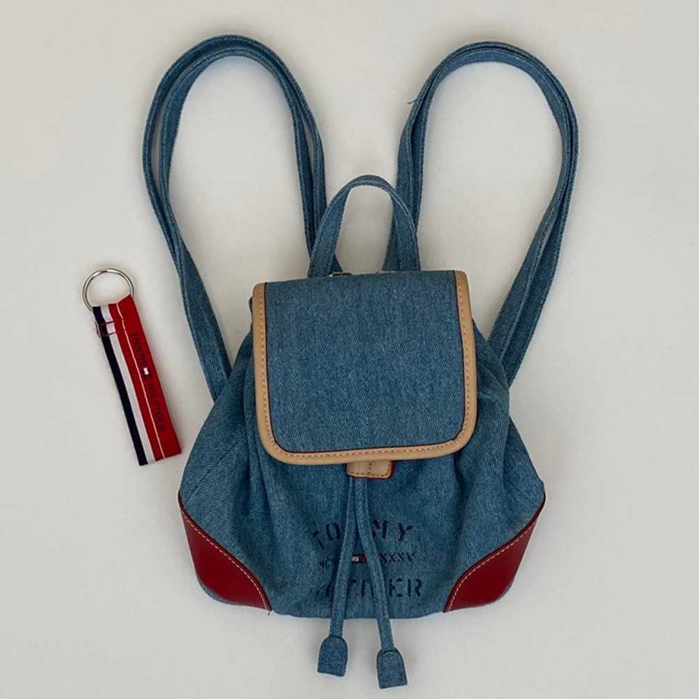 Tommy Hilfiger Mini Denim Backpack with Key Chain - image 1