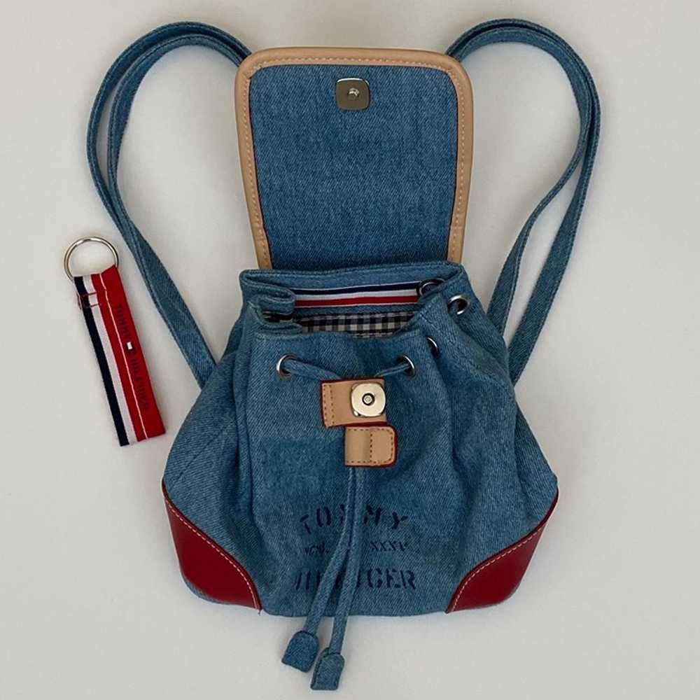 Tommy Hilfiger Mini Denim Backpack with Key Chain - image 2