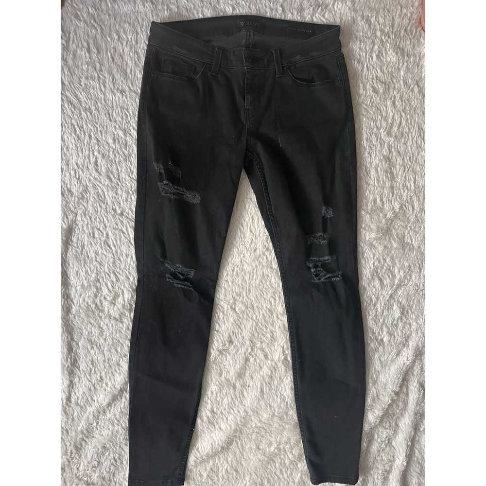 Guess GUESS black distressed Power Skinny Low Ris… - image 3