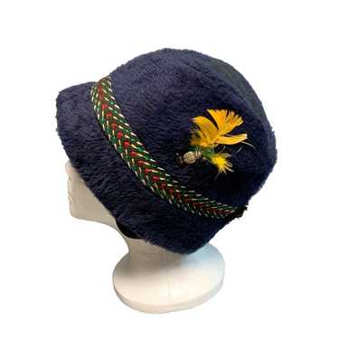 Other Vintage Bavarian Style Faux Fur Hat with Fe… - image 1