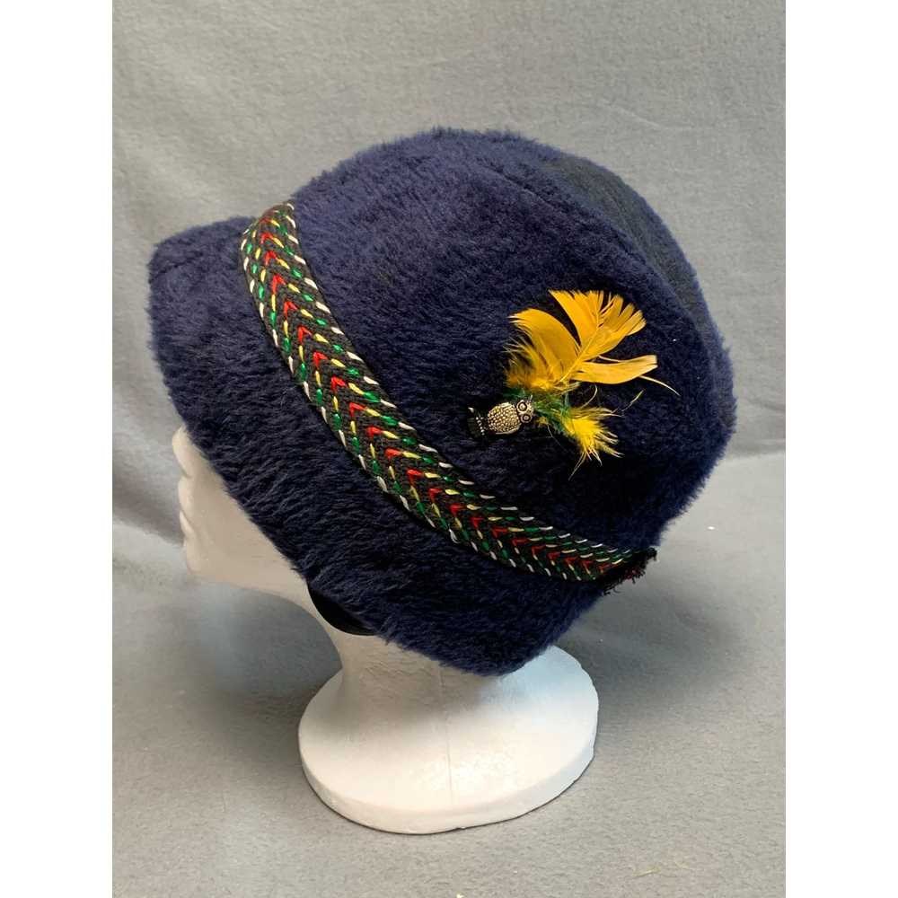 Other Vintage Bavarian Style Faux Fur Hat with Fe… - image 9