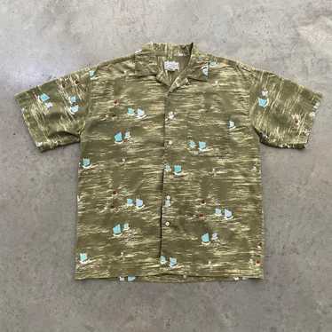 AriZona Vintage Arizona Jeans Green Sailboat Shirt