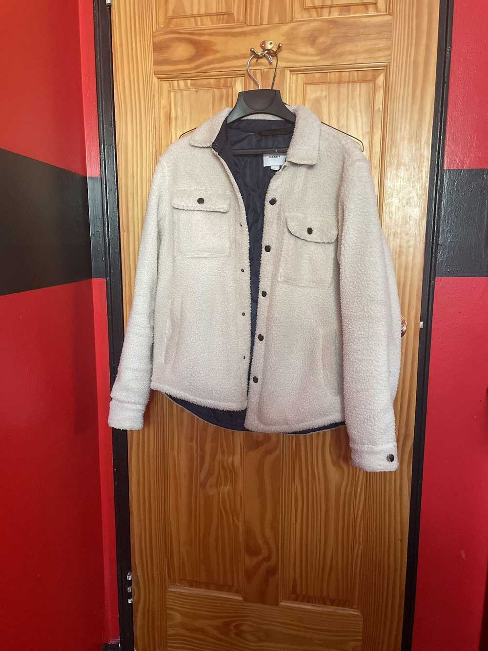 Old Navy White Sherpa Trucker jacket - image 1