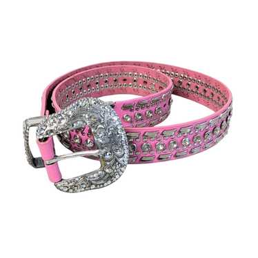 Nocona Nocona Belt Co Pink Leather Belt Silver Rhi