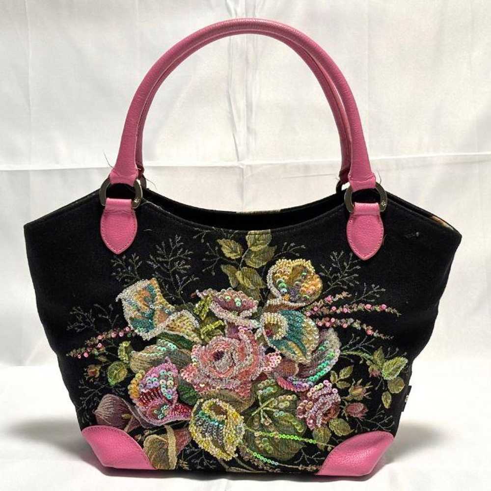 Think Bee! Sinkubii Kara Handbag Embroidery Black… - image 2