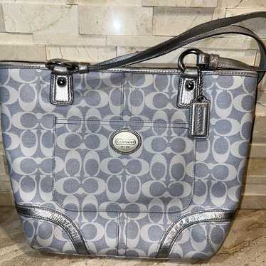 Coach Purse Silver Blue VGUC