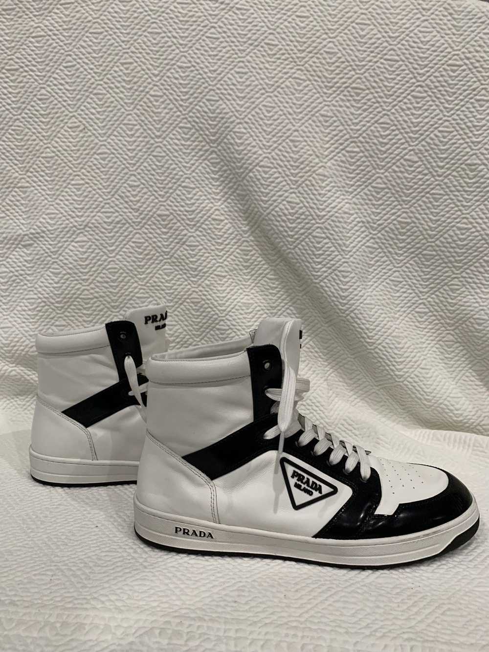 Prada Prada Milano High Top Sneakers black and wh… - image 1