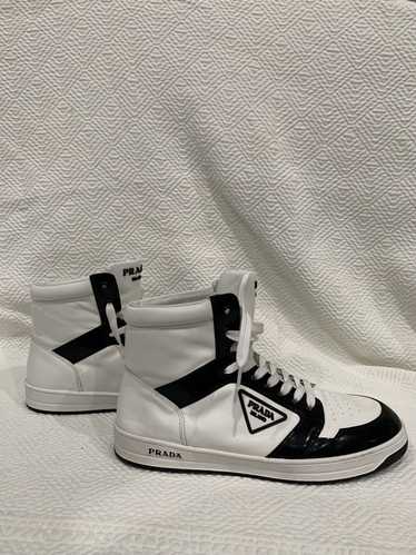 Prada Prada Milano High Top Sneakers black and whi