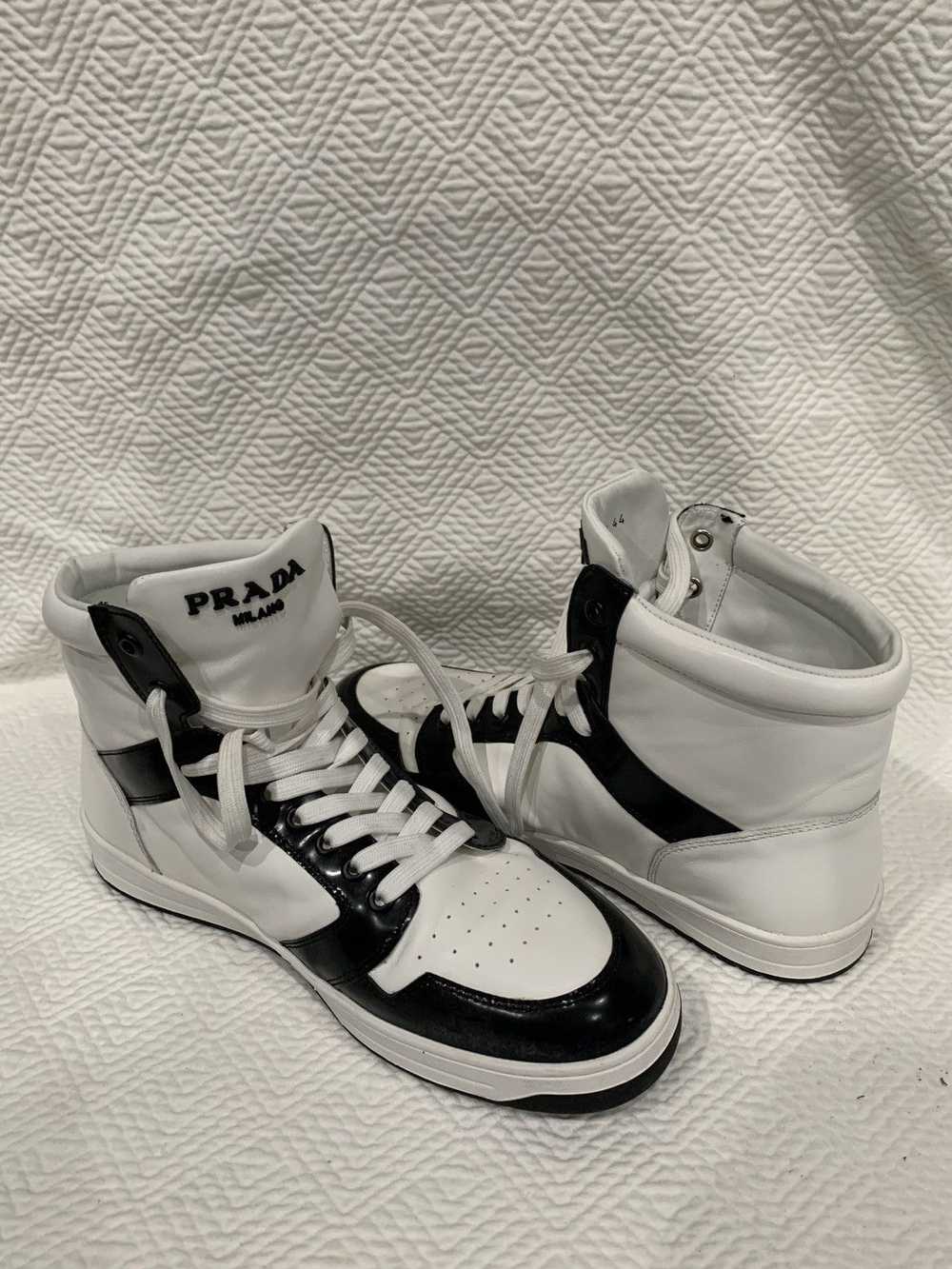 Prada Prada Milano High Top Sneakers black and wh… - image 3