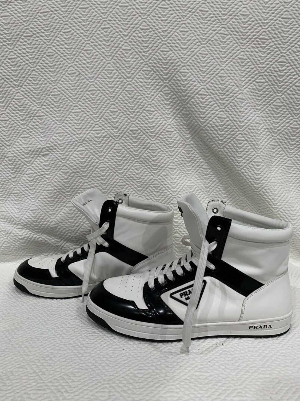 Prada Prada Milano High Top Sneakers black and wh… - image 6