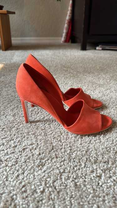 Vince Coral Red Suede Heels