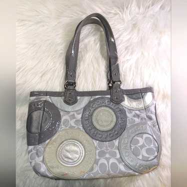 COACH F19042 GREY MULTI PIECED PATCHWORK Bag Purse