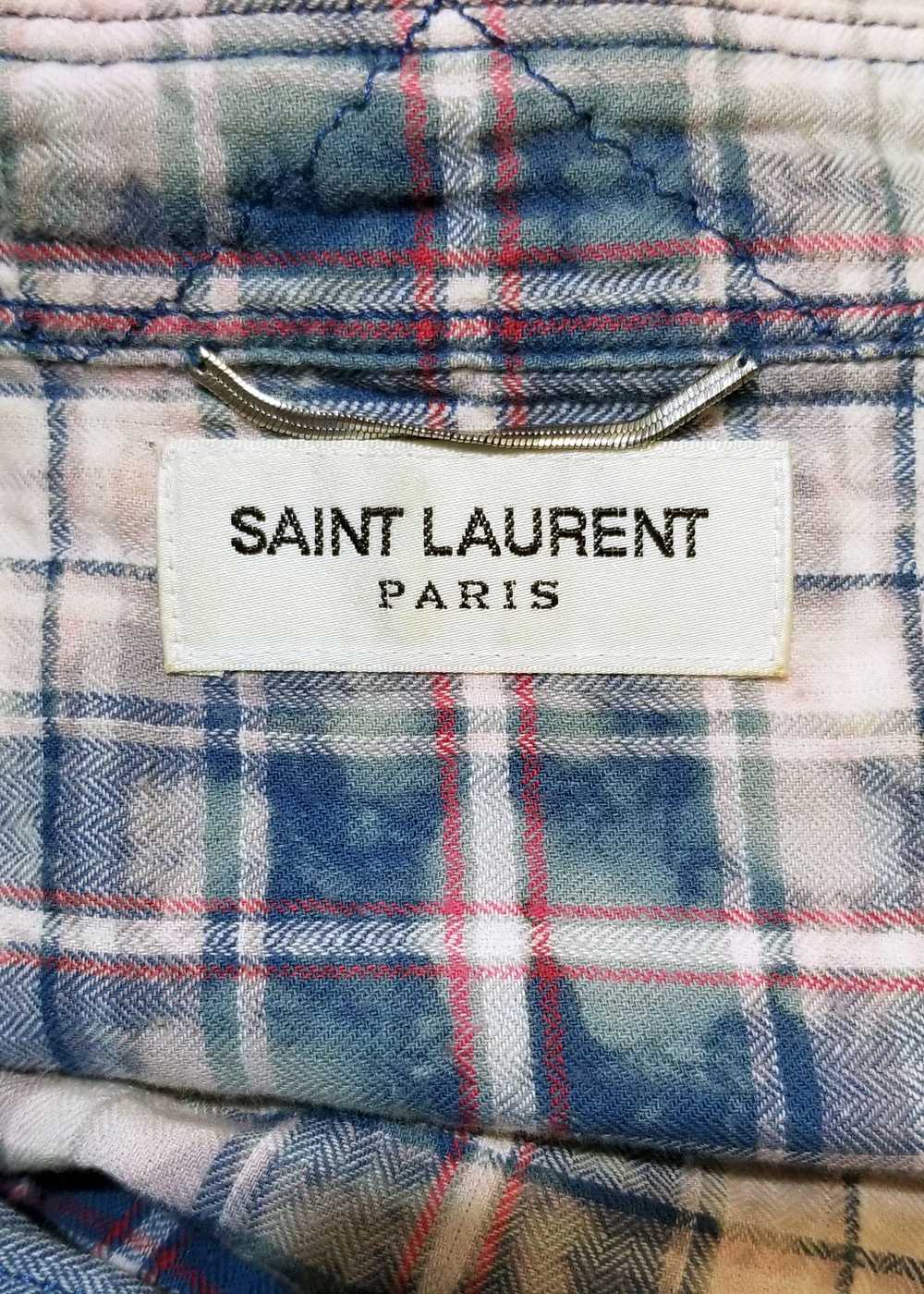 Saint Laurent Paris SS16 Raw Hem Bleached Flannel… - image 6