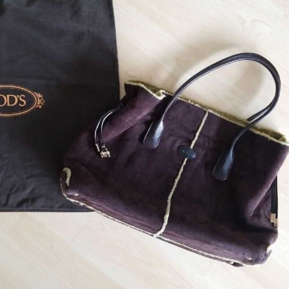 TOD’S - Rare - Suede Shearling Tote - image 9