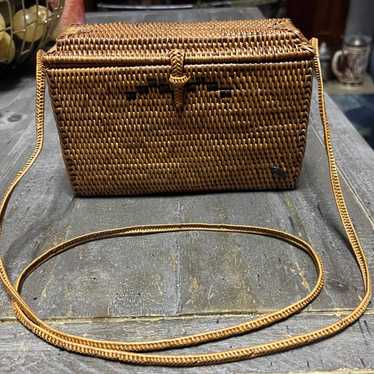 Vintage Patricia Louise Rattan Basket Purse/crossb