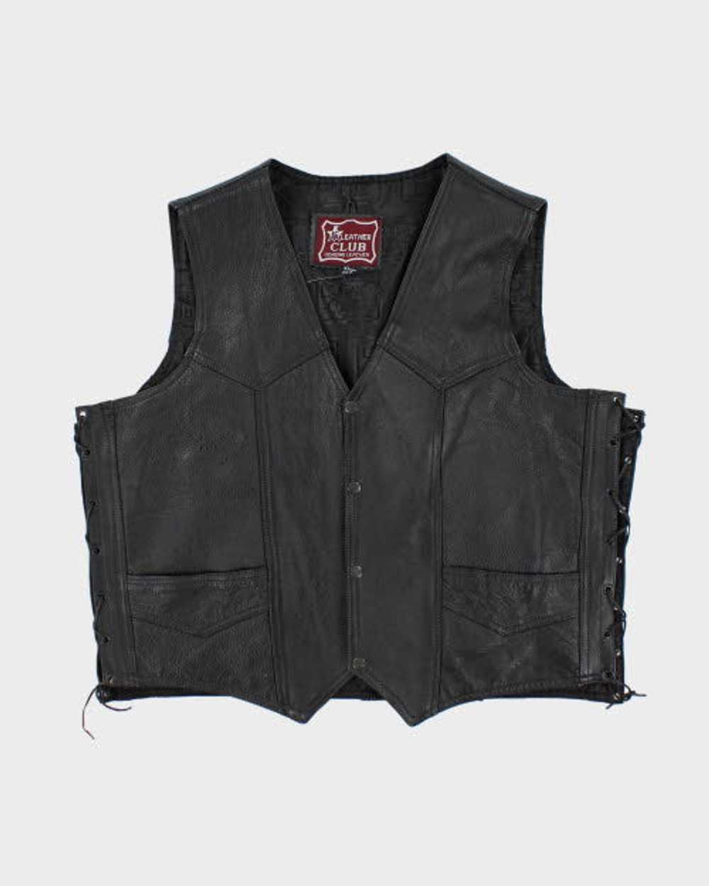 Vintage 90's Heavyweight Leather Biker Vest - XL - image 1