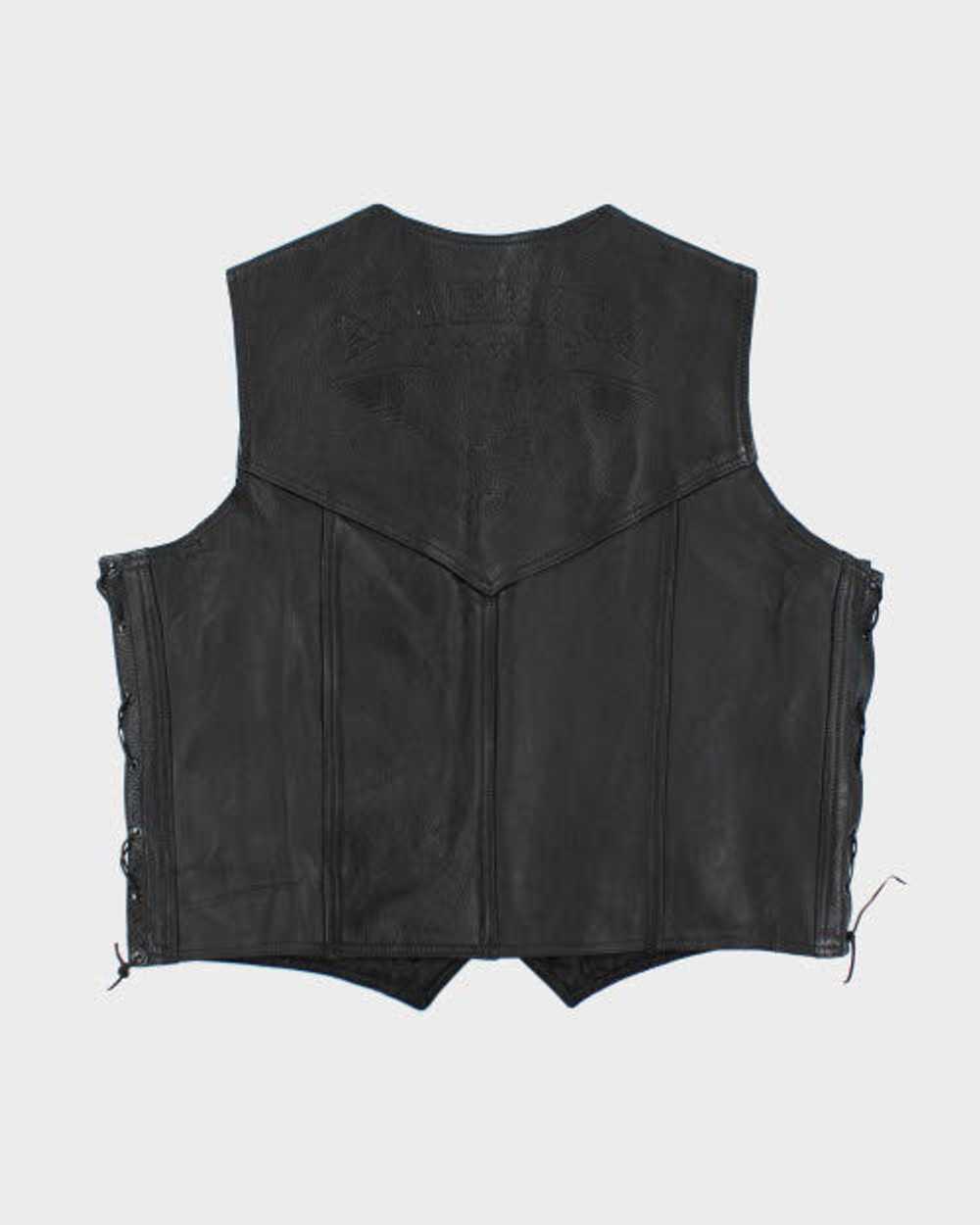 Vintage 90's Heavyweight Leather Biker Vest - XL - image 2