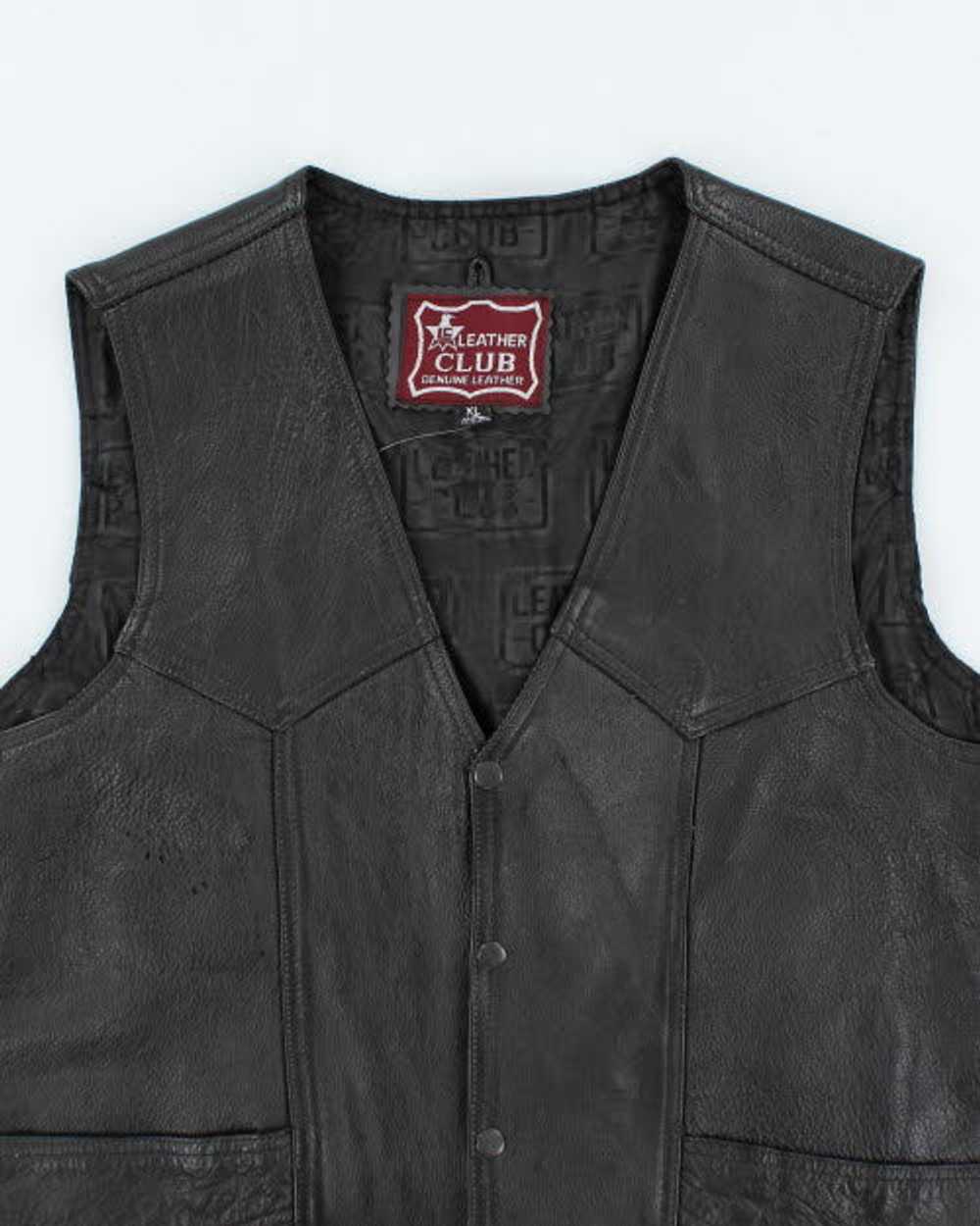 Vintage 90's Heavyweight Leather Biker Vest - XL - image 3