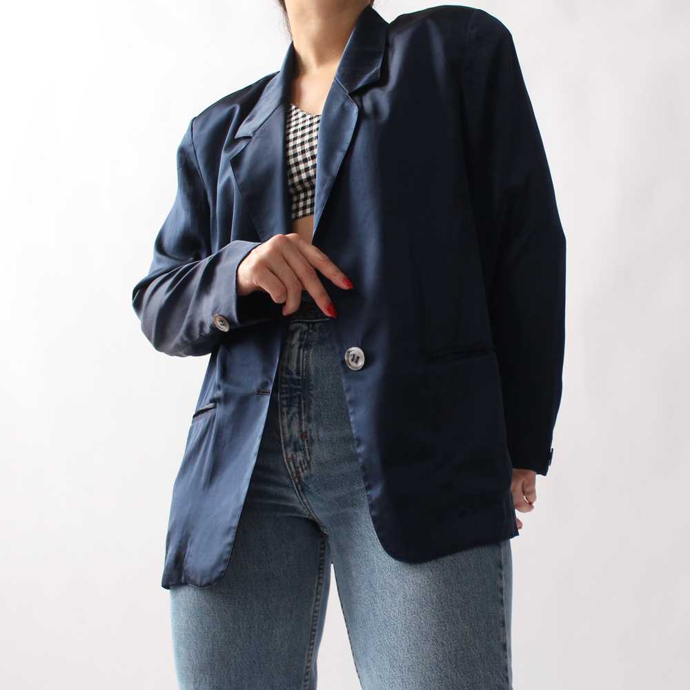 Vintage Ocean Silk Blazer - image 1