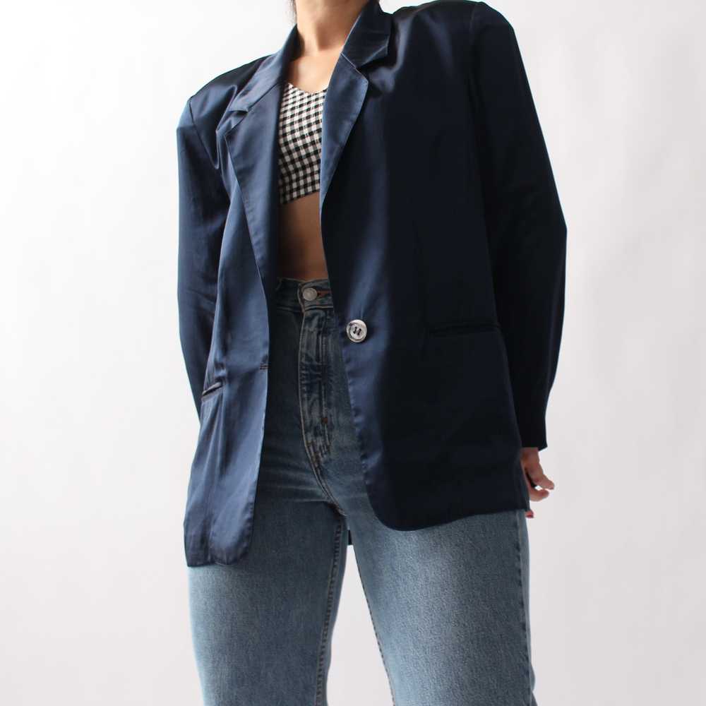 Vintage Ocean Silk Blazer - image 4