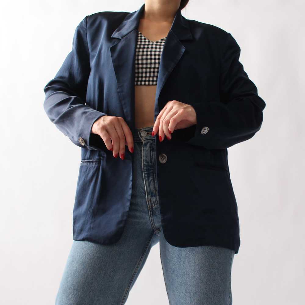 Vintage Ocean Silk Blazer - image 5