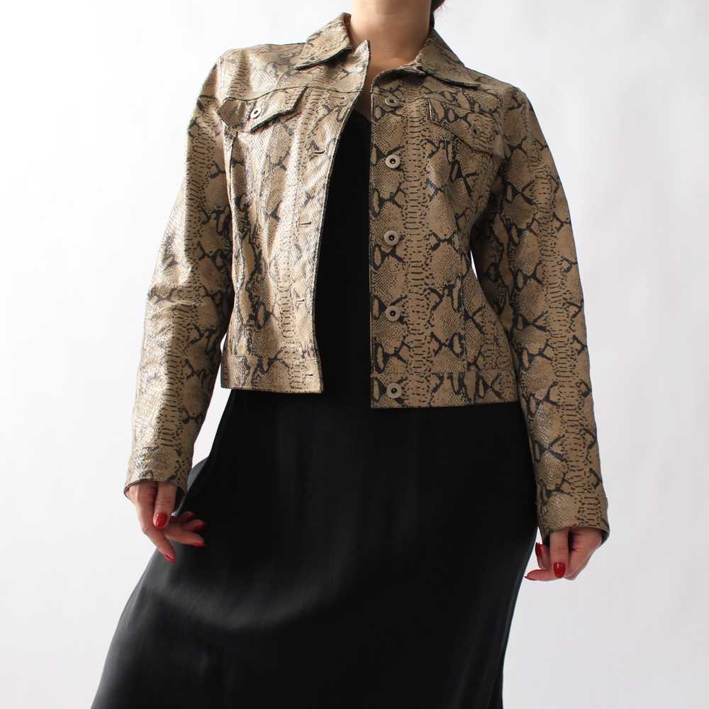 2000s Snake Print Leather Jacket - image 1