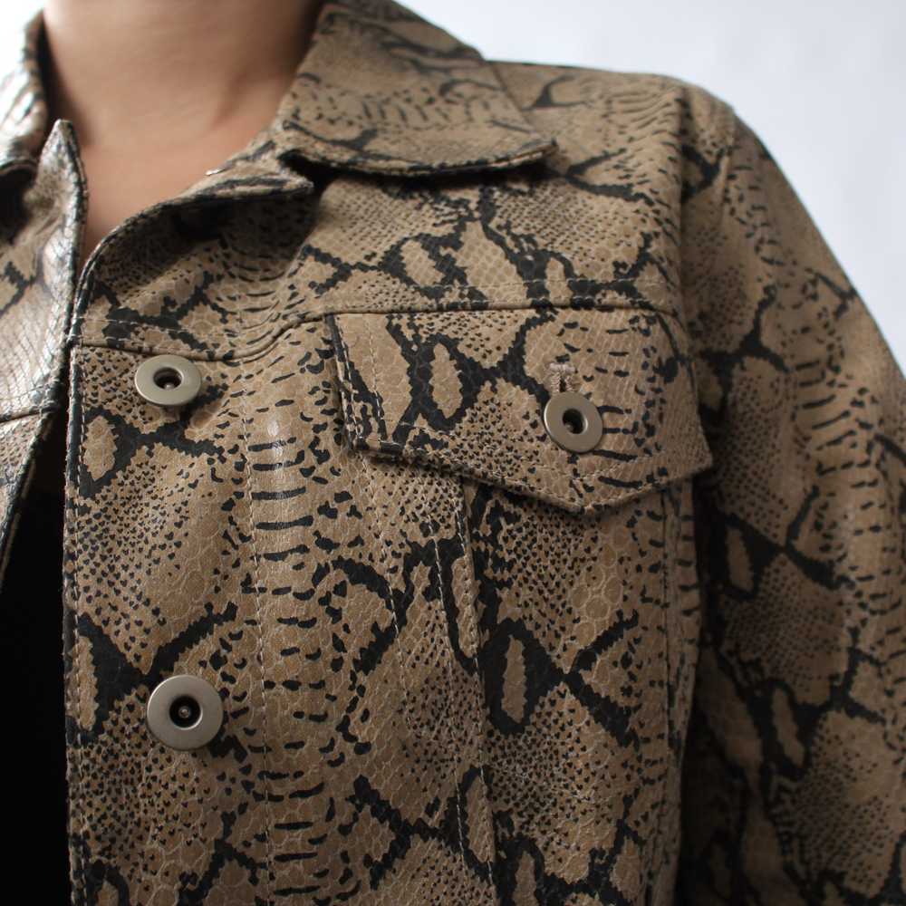 2000s Snake Print Leather Jacket - image 3