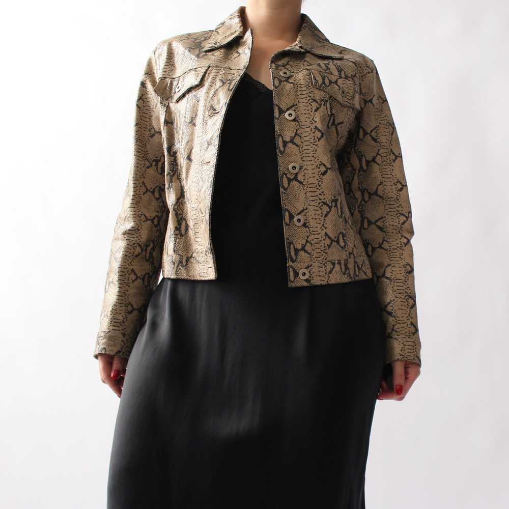 2000s Snake Print Leather Jacket - image 4