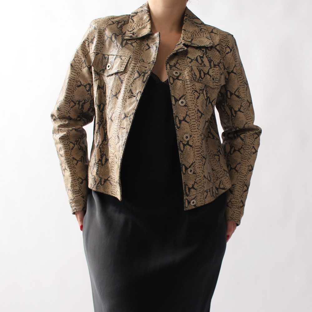 2000s Snake Print Leather Jacket - image 5