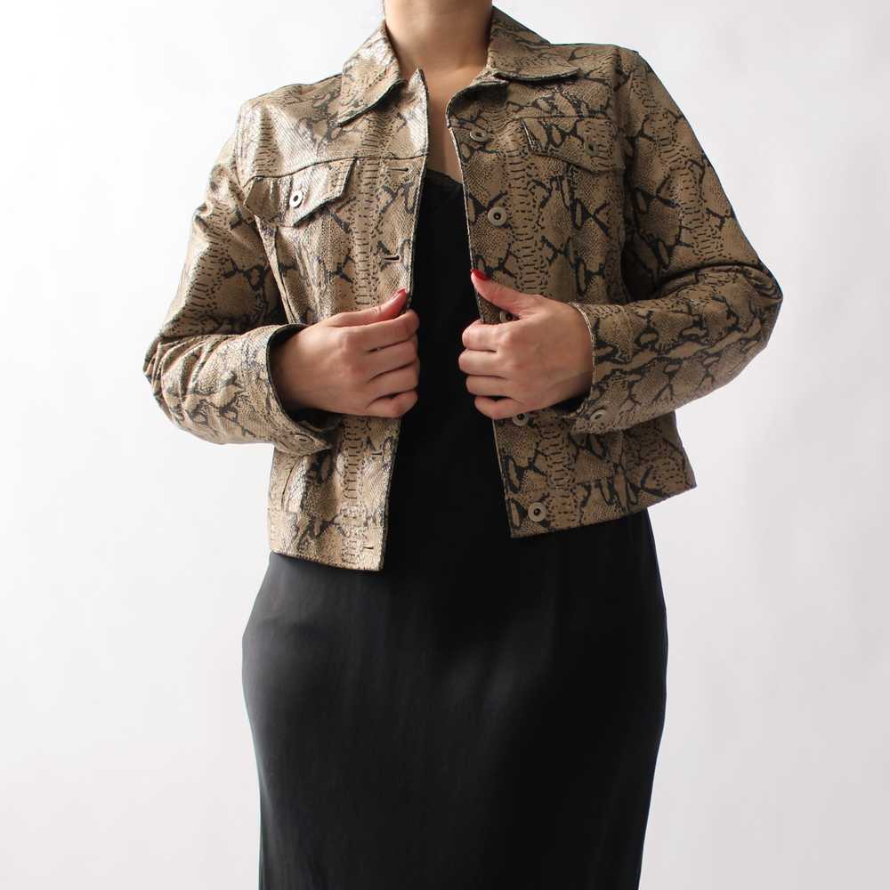 2000s Snake Print Leather Jacket - image 6