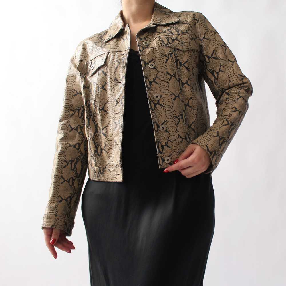 2000s Snake Print Leather Jacket - image 7