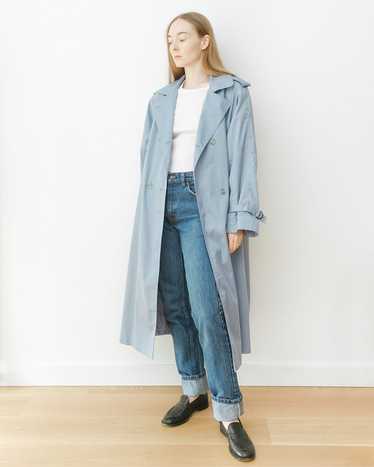 Baby Blue Double Breasted Trench Coat