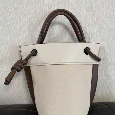 ORSETTO Leather Canvas Hand Bucket Ivory - image 1