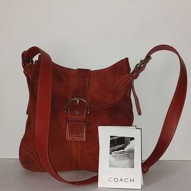 Coach Reddish Orange Purse with Adjustable Strap