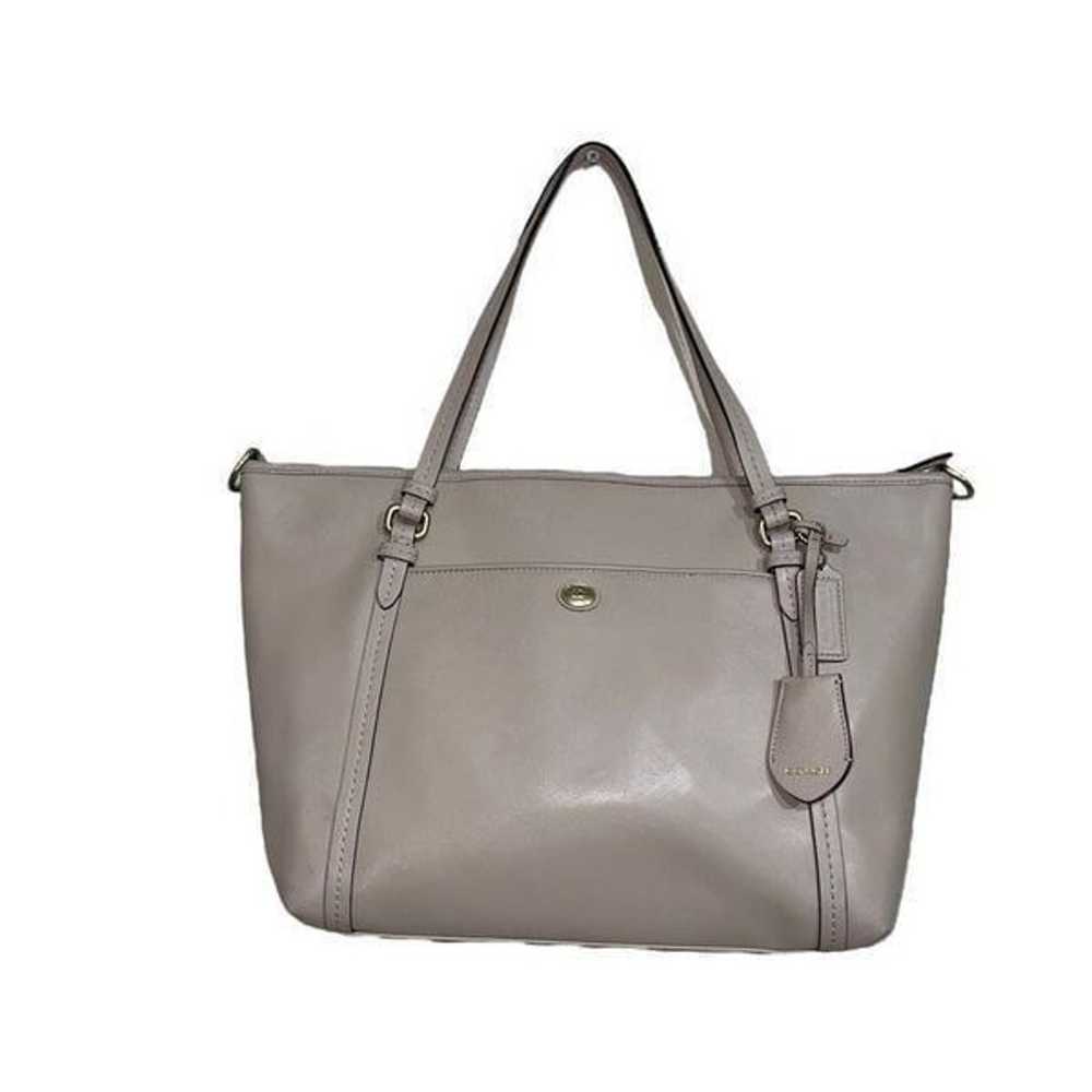 PEYTON LEATHER POCKET TOTE (COACH F25667) BRASS/S… - image 2