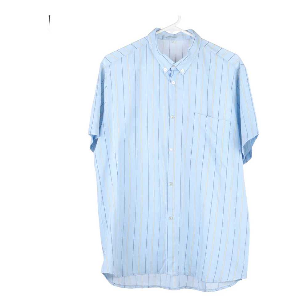 Unbranded Striped Short Sleeve Shirt - XL Blue Vi… - image 1