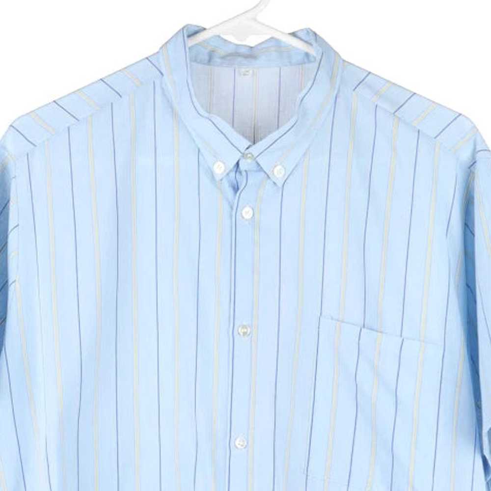 Unbranded Striped Short Sleeve Shirt - XL Blue Vi… - image 3