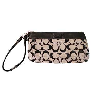 Coach Signature gray black wristlet clutch bag - image 1