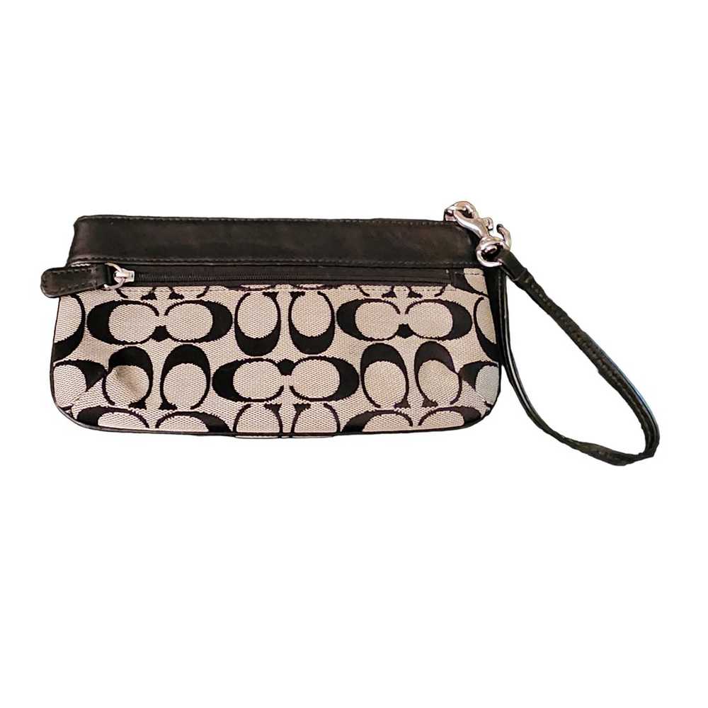 Coach Signature gray black wristlet clutch bag - image 2