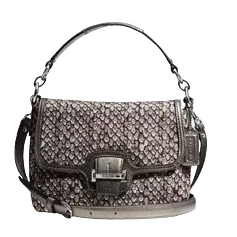 Coach Authenticated Taylor Python Print Flap Shou… - image 2