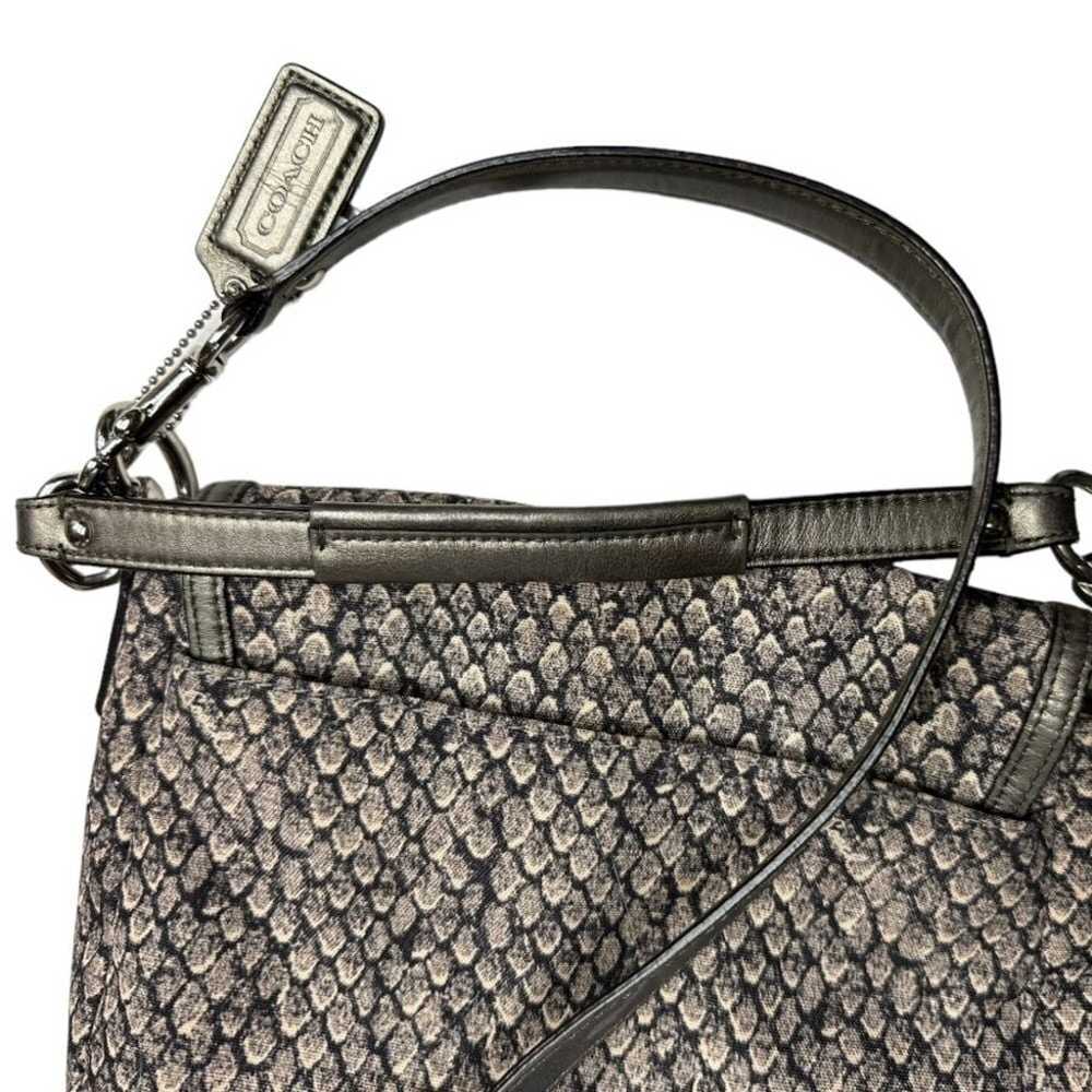 Coach Authenticated Taylor Python Print Flap Shou… - image 6