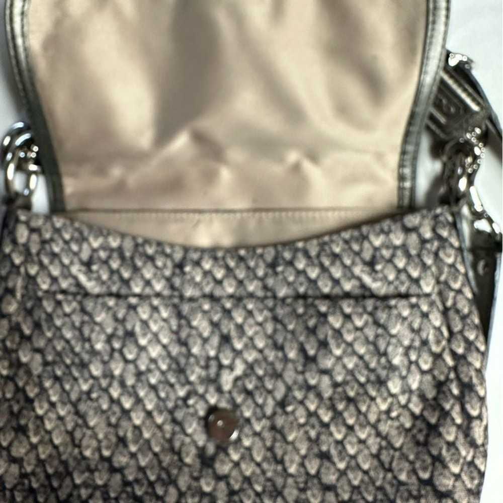 Coach Authenticated Taylor Python Print Flap Shou… - image 9