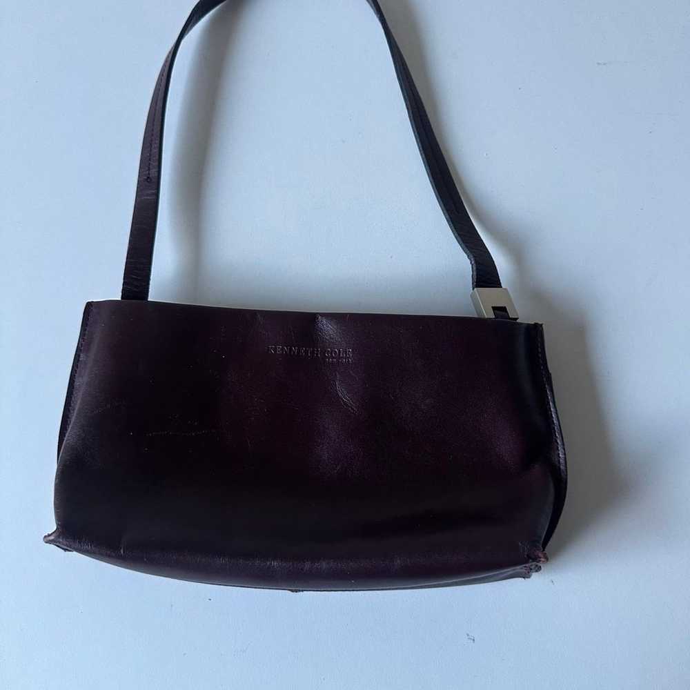 Vintage Burgandy Kenneth Cole Leather Shoulder Bag - image 1