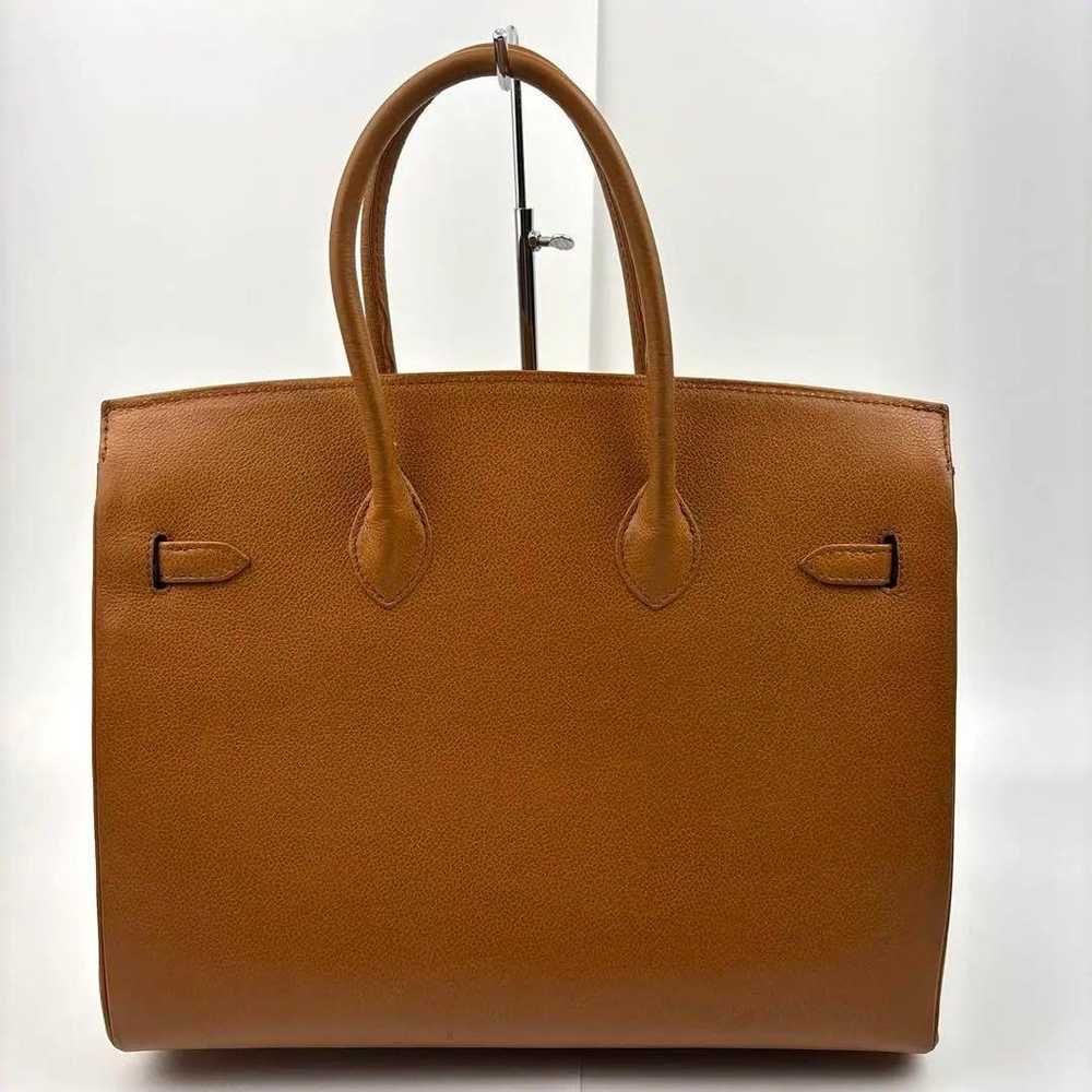 Popular handbag, Cadena, leather, brown, self-sta… - image 4