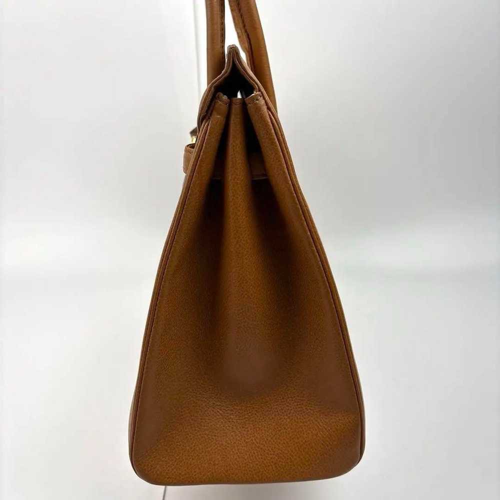 Popular handbag, Cadena, leather, brown, self-sta… - image 5